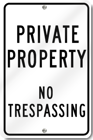 Private Property No Trespassing Sign