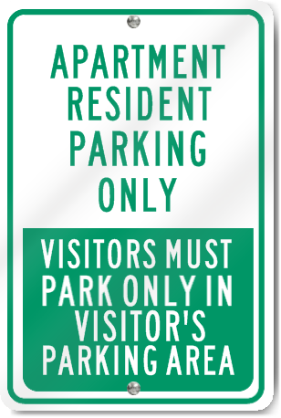 Apartment Resident Parking Only Metal Sign