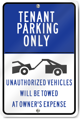 Tenant Parking Only Graphic Metal Sign