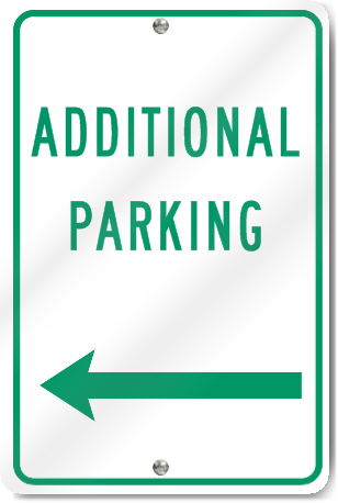 Additional Parking Left Arrow Metal Sign