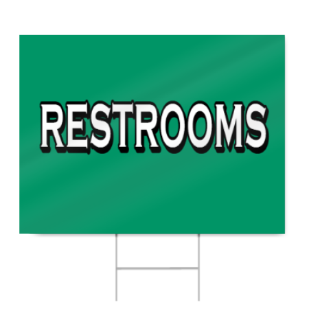 Restrooms Sign