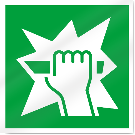 Break Glass Symbol Safety Signs