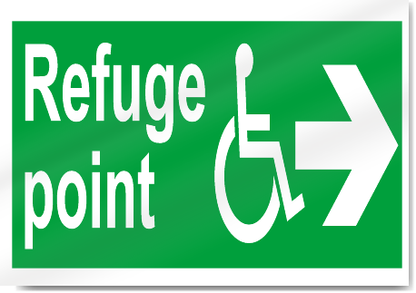 Disabled Refuge Point Right Safety Signs