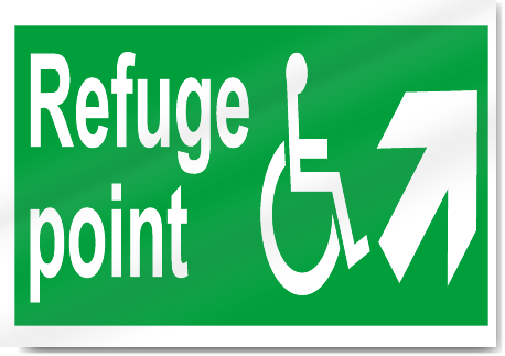 Disabled Refuge Point Up Right Safety Signs