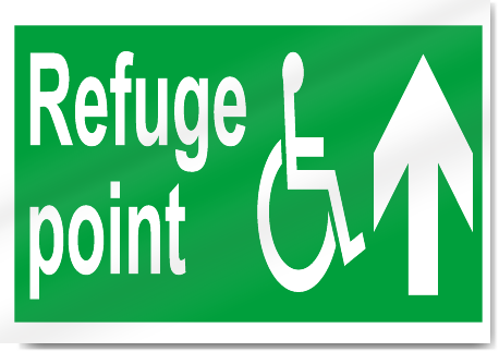 Disabled Refuge Point Up Safety Signs