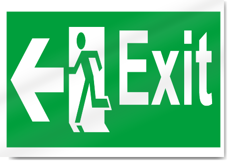 Exit Left Safety Signs
