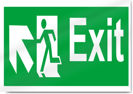 Exit Up Left Safety Signs