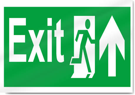Exit Up Safety Signs