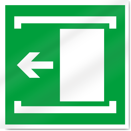 Slide Left To Open Symbol Safety Signs