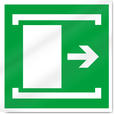 Slide Right To Open Symbol Safety Signs