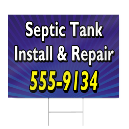 Septic Tank Install and Repair Sign