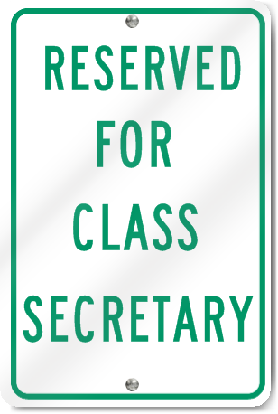 Reserved For Class Secretary Sign