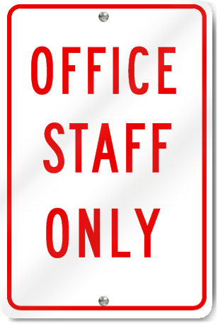 Staff Only  Safety Sign Office  450x200mm Metal 9060LM