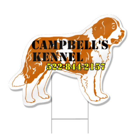 St. Bernard Dog Shaped Sign