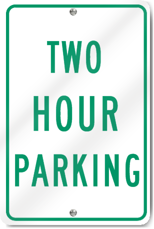 Two Hour Parking Sign