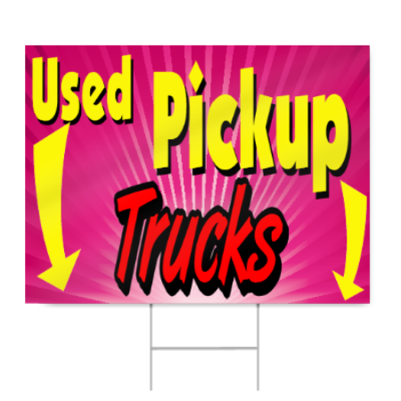 Used Pickup Truck Sign