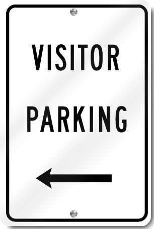 Visitor Parking Sign With Left Arrow