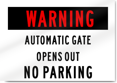 Vertical ANSI WARNING Automatic Entrance Sign with Symbol Plastic 10x7 in 
