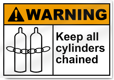 Keep All Cylinders Chained Warning Signs