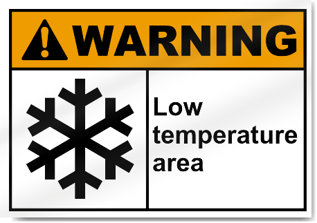 Low Temperature Area Warning Signs