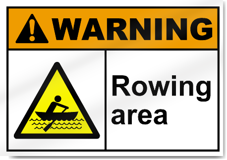 Rowing Area Warning Signs