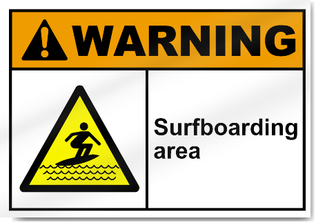 Surfboarding Area Warning Signs