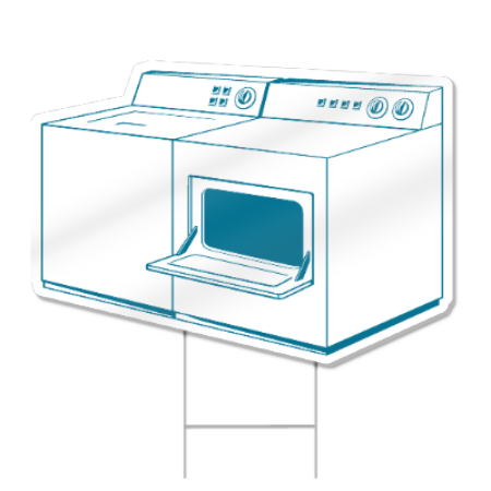 Washer And Dryer Shaped Sign