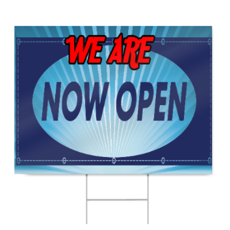 We Are Now Open Sign