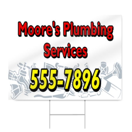 White Plumbing Services Sign