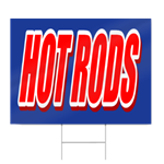 Hot Rods Block Lettering Sign