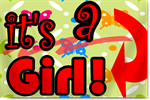 It's a Girl Banner in Red