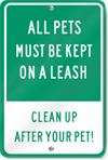 All Pets On Leash Metal Sign
