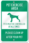 Pet Exercise Area Sign