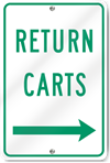 Return Carts (Right Arrow) Sign