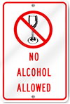 No Alcohol Allowed Sign