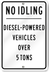 No Idling Diesel-Powered Vehicles Sign