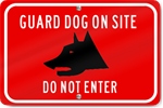 Horizontal Guard Dog On Site Do Not Enter (Graphic) Sign