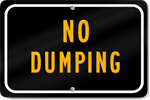Horizontal No Dumping Parking Sign