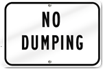 No Dumping Parking Sign