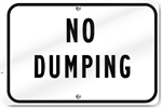 No Dumping Parking Sign 