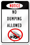 Notice No Dumping Allowed Sign