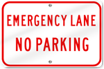 Horizontal Emergency Lane No Parking Sign