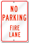 No Parking Fire Lane Sign in Red