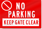 No Parking Keep Gate Clear Sign 