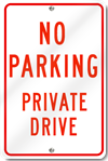 No Parking Private Drive Sign