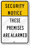 Security Notice Alarmed Sign