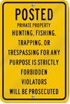 Posted Private Property Sign