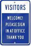 Visitors Welcome Sign