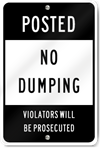 Posted No Dumping Sign