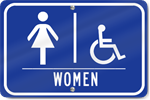 Horizontal Restrooms Women/Handicap Sign